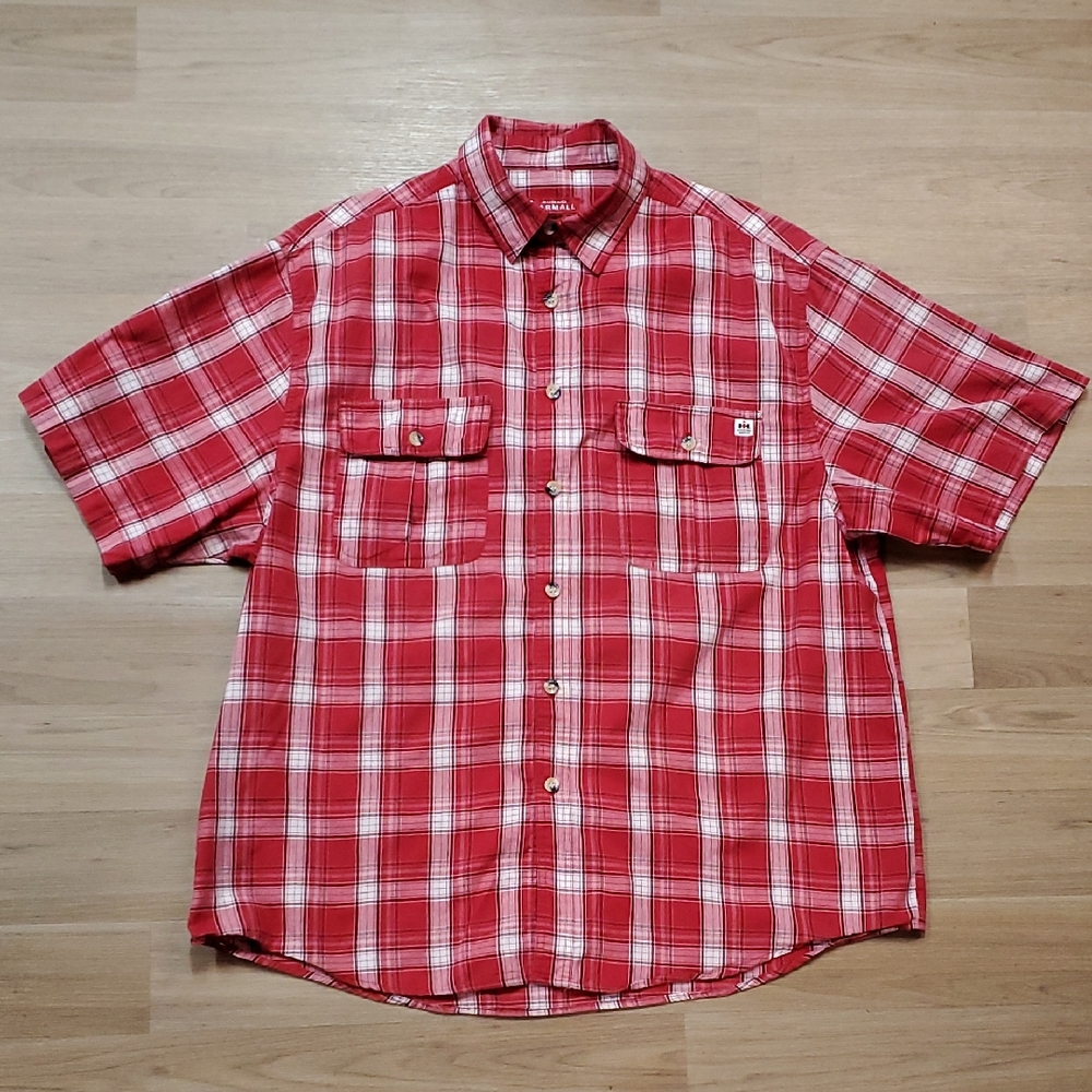 Classic Red Plaid Men's Button-Down Shirt